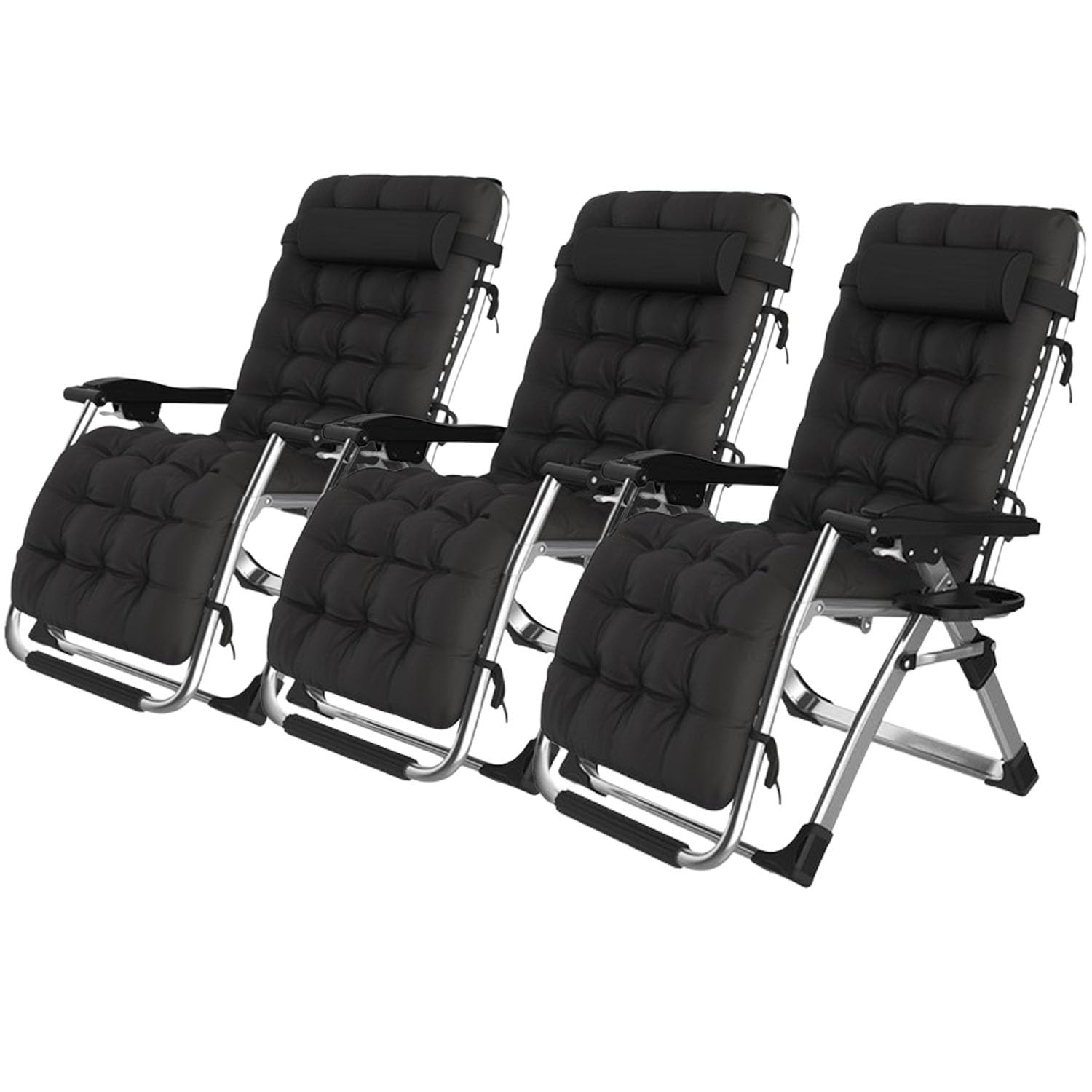 Fauteuil inclinable pliable avec coussin de plage et piscine réglable multiposition