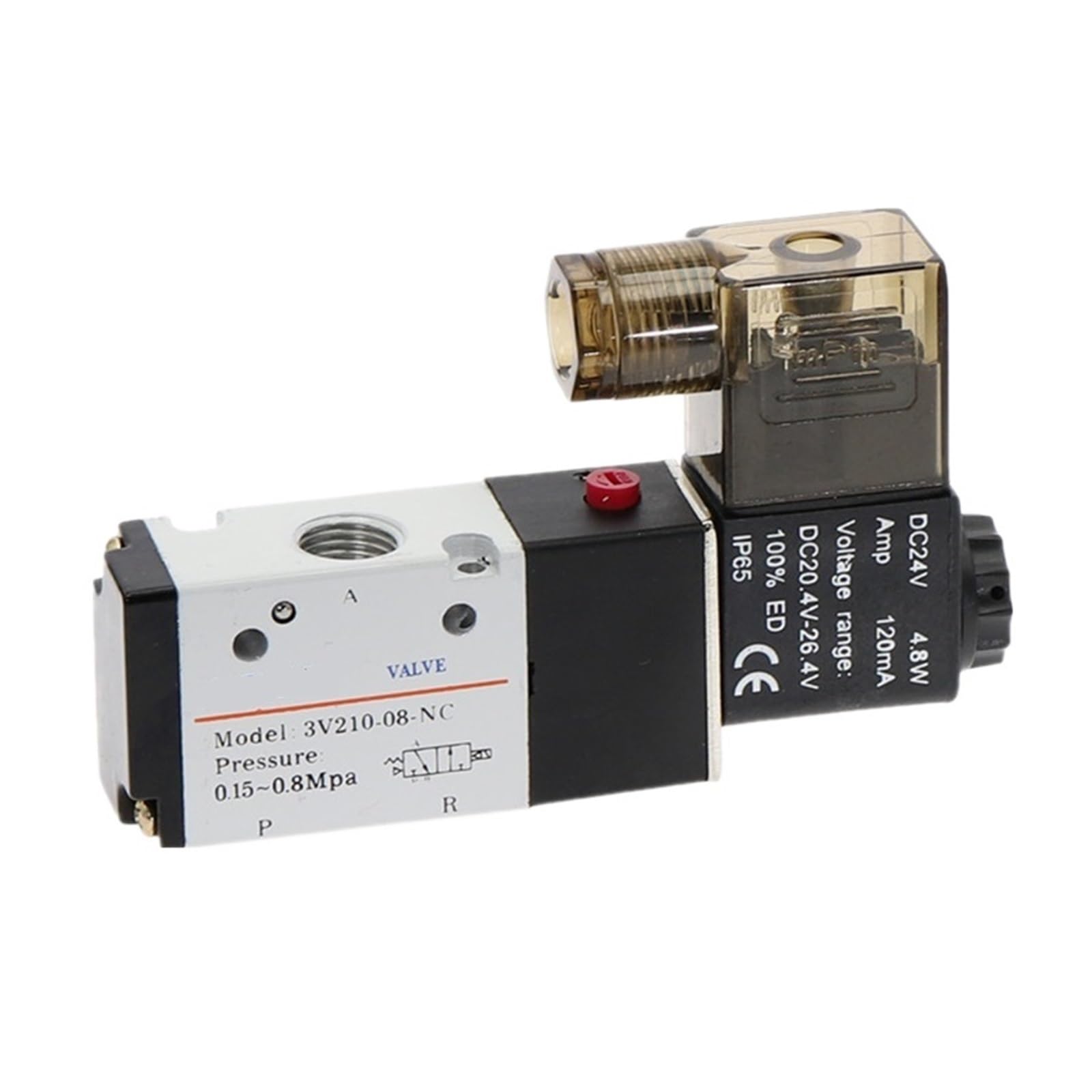 Électrovanne pneumatique 3V210-08 à trois voies et deux positions DC12V