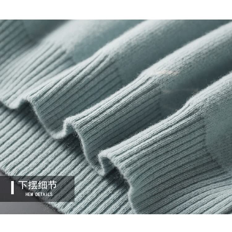 Men's Cashmere Wool Sweater O -Neck Thick Pullover Autumn Winter Warm Jacquard Casual Business Long Sleeve Top (Color: B, Size: Medium) (AM)4