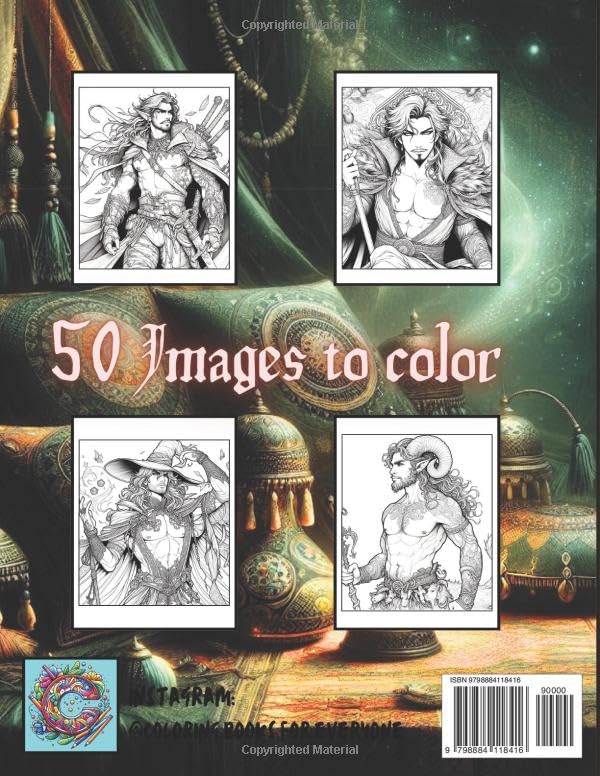 Fantasy Hot Mans Coloring Book: 50 Images to Color of Fantasy Hot Mans Funny Stress Relief Funny Gift For Your Friends ONLY for ADULTS (Italian Edition) image 3