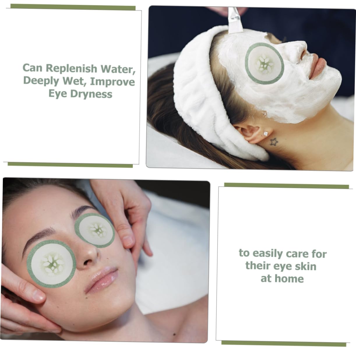 WOONEKY 200pcs Cucumber Eye Pads Non-woven Fabric Eye Masks for Women Korean Style