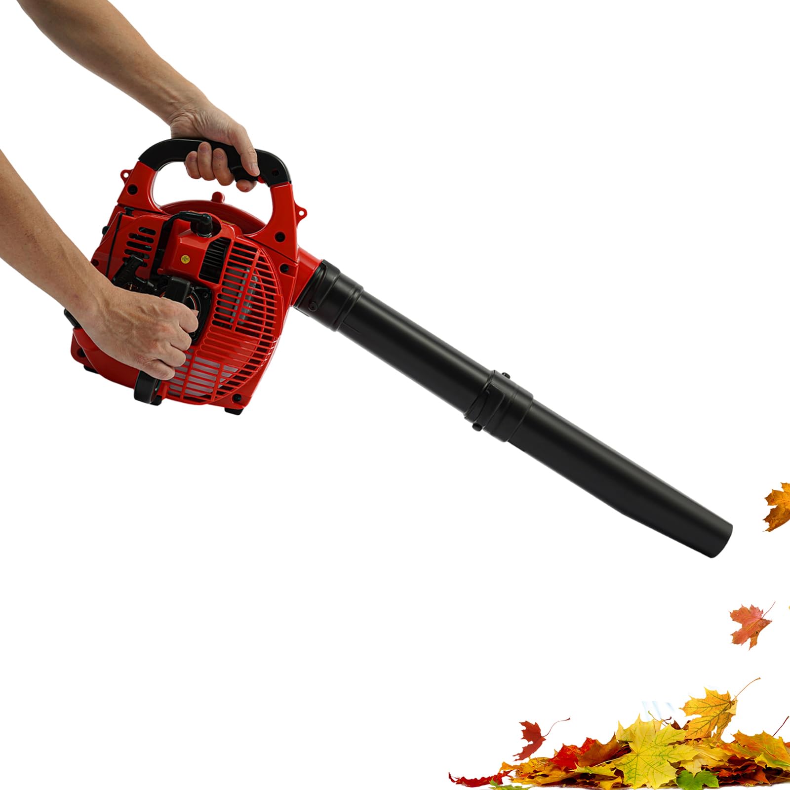 Soplador de hojas de mano de 2 tiempos con bolsa de recogida de hojas, soplador de hojas de gasolina y aspirador de hojas, soplador de hojas de gas para césped, patio, portátil, soplador de