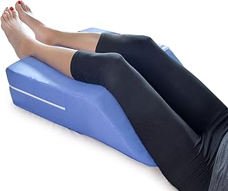 DMIWedge Pillow, Leg Pillow, Bolster Pillow, FSA Eligible Incline Pillow for Leg Elevation, Snoring, Circulation, Pregnancy, Sciatica, Leg Rest or Foot Elevation, Blue, 24 x 20 x 6
