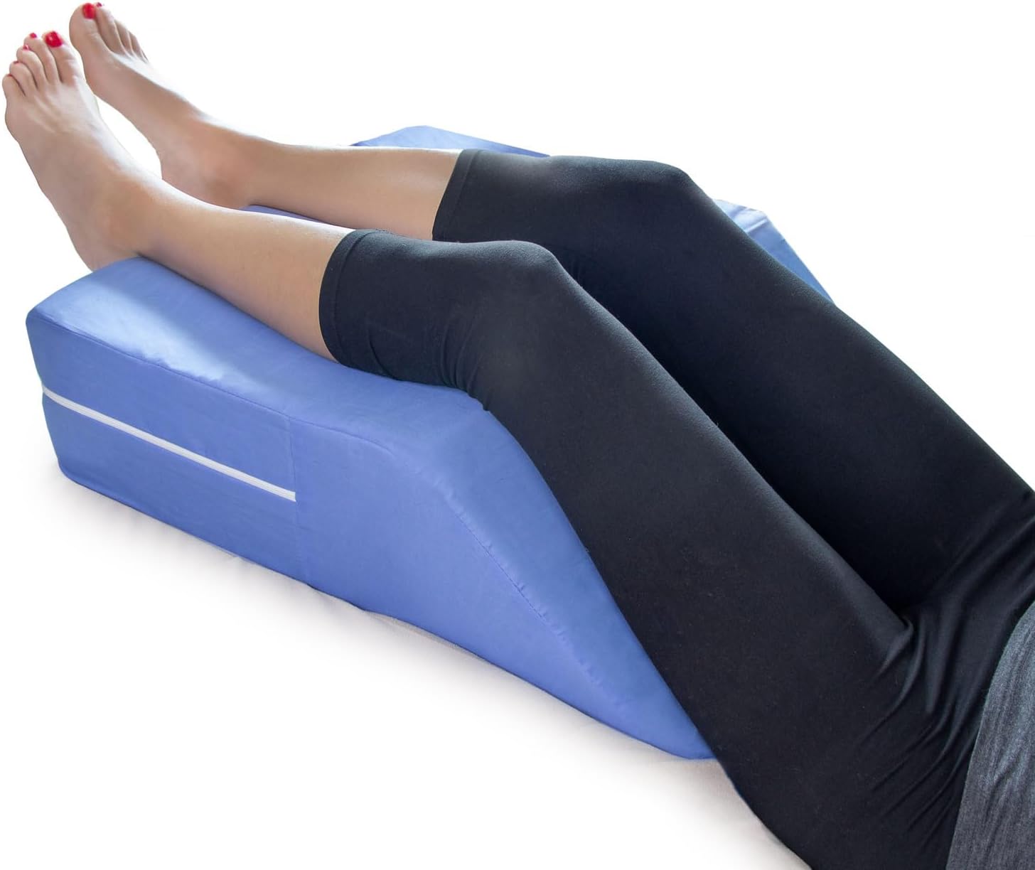 DMI Wedge Pillow, Leg Pillow, Bolster Pillow, FSA Eligible Incline Pillow for Leg Elevation, Snoring, Circulation, Pregnancy, Sciatica, Leg Rest or Foot Elevation, Blue, 24 x 20 x 6