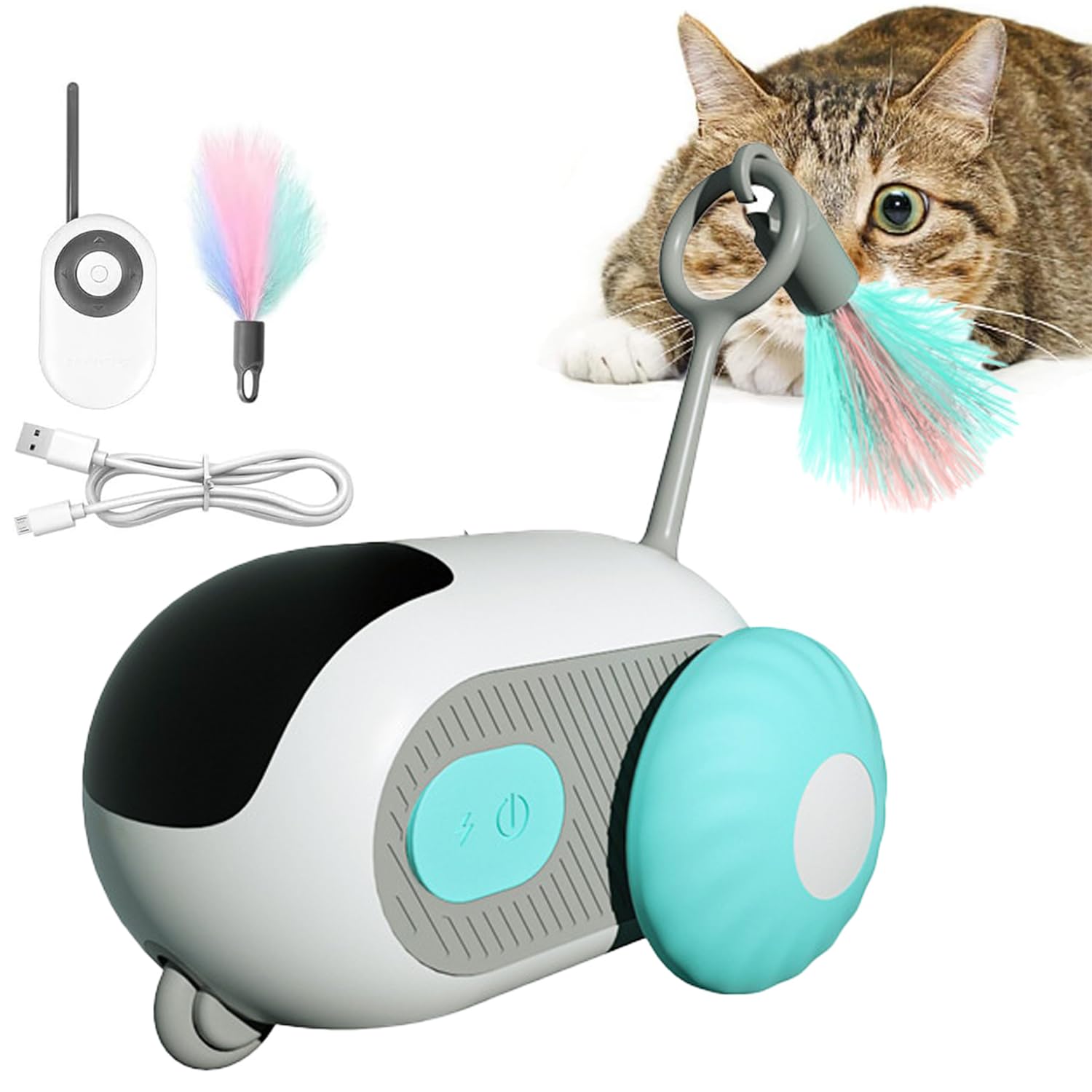 AquaFalcon Remote Control Smart Electric Cat Toy,Interactive Cat Toys for Indoor Cats,Gravity Automatic Mobile Car Toy,Cat Mouse Toys,Moving Cat Toy, USB Rechargeable (Blue)