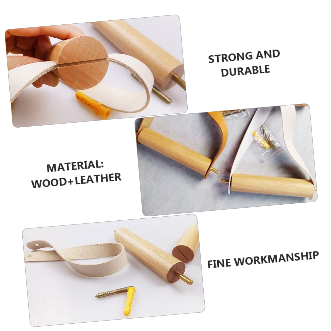 DOITOOL 3 Piezas Soporte Higiénico de Madera con Colgador de Pared Diseño Rústico y Práctico para Baño y Cocina Almacenamiento Compacto para Toallas