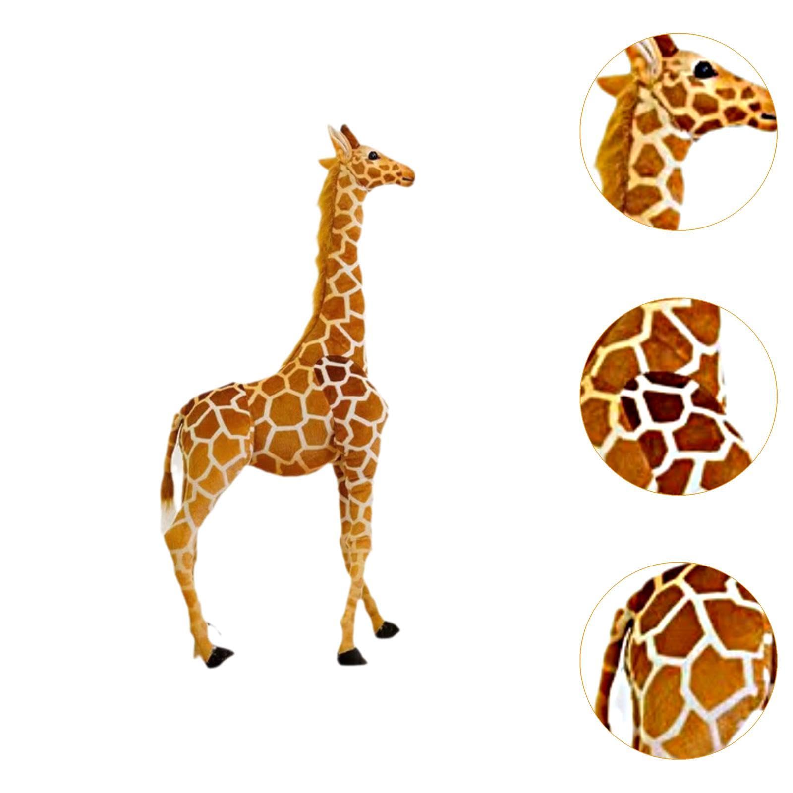Peluche Girafe Douce Animal En Peluche Figurine Décorative Jouet Interactif Adapté pour Enfants Maison Fête, L
