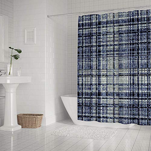 Rideau de douche géométrique gris 183x183 cm en polyester imperméable pour baignoire de salle de bain - 3
