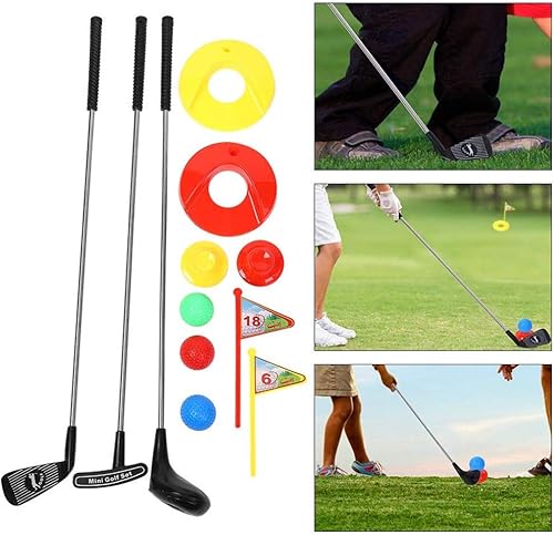 Miniatura 6 de GOTOTOP Portable Kids Golf Toy Set, Plastic Golf Club, 10 Pieces Mini Kit for Preschool, Outdoor Play, Colorful