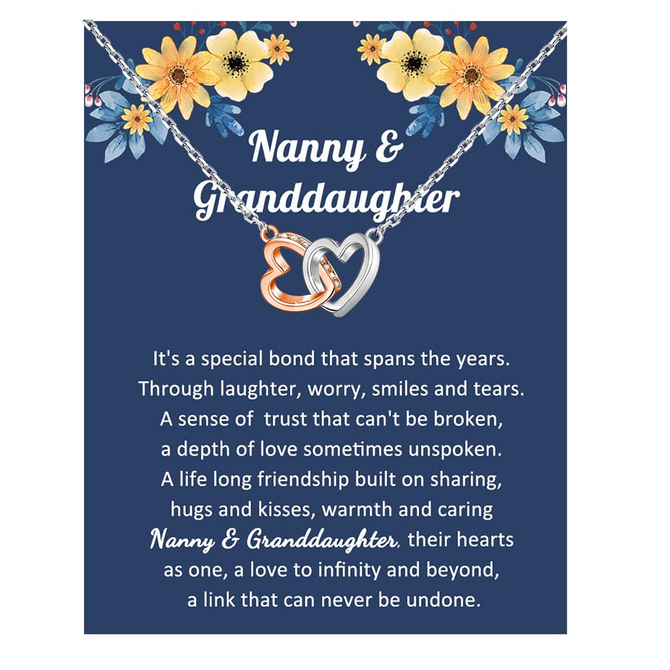 BNQL Nanny Gifts from Granddaughter Necklace Nanny and Granddaughter Gifts from Nanny Necklace Jewelry Gifts for Babysitter Nanny