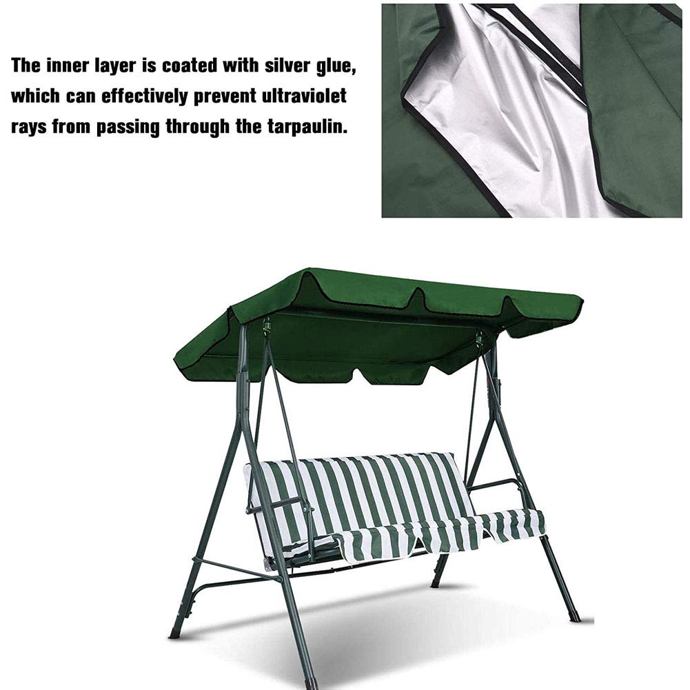 Copertura di ricambio per dondolo da giardino per 2 e 3 posti, impermeabile, 142 x 120 x 18 cm, protezione superiore per dondolo