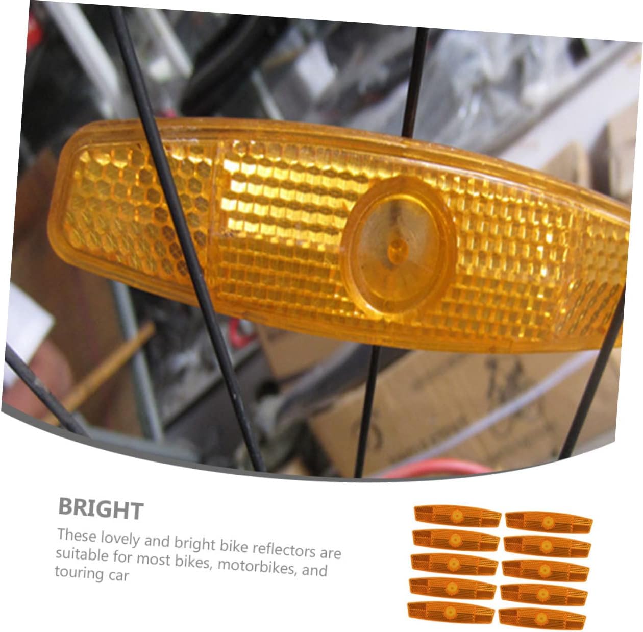 10pcs Reflective Wheel Reflectors for Bicycles Replaceable Warning Bike Reflectors Compact Plastic Reflective Signs for Night Cycling Safety