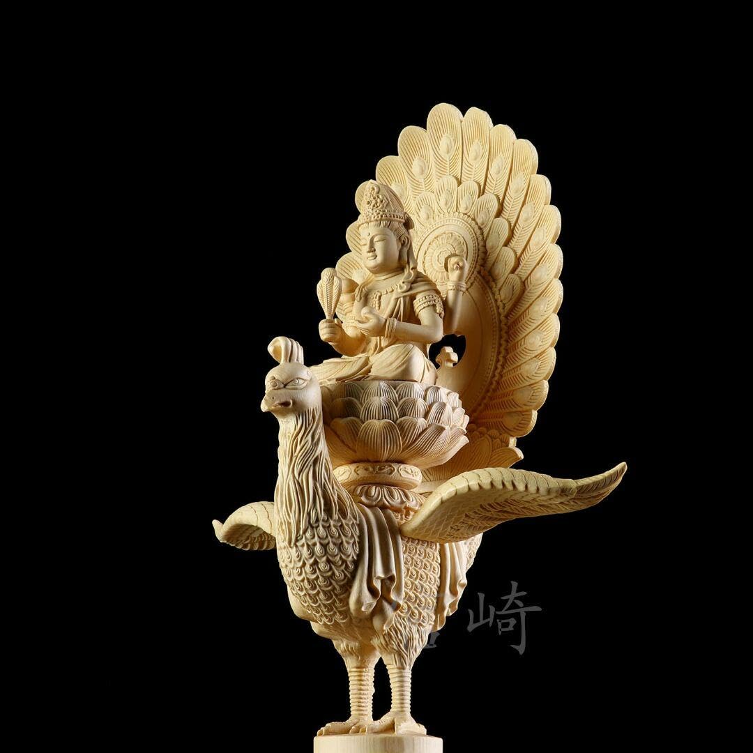 檜材精彫り穢迹金剛仏龕 リビング供養用無垢彫刻品 檜材精彫り穢迹金剛仏龕 リビング供養用無垢彫刻品 美術