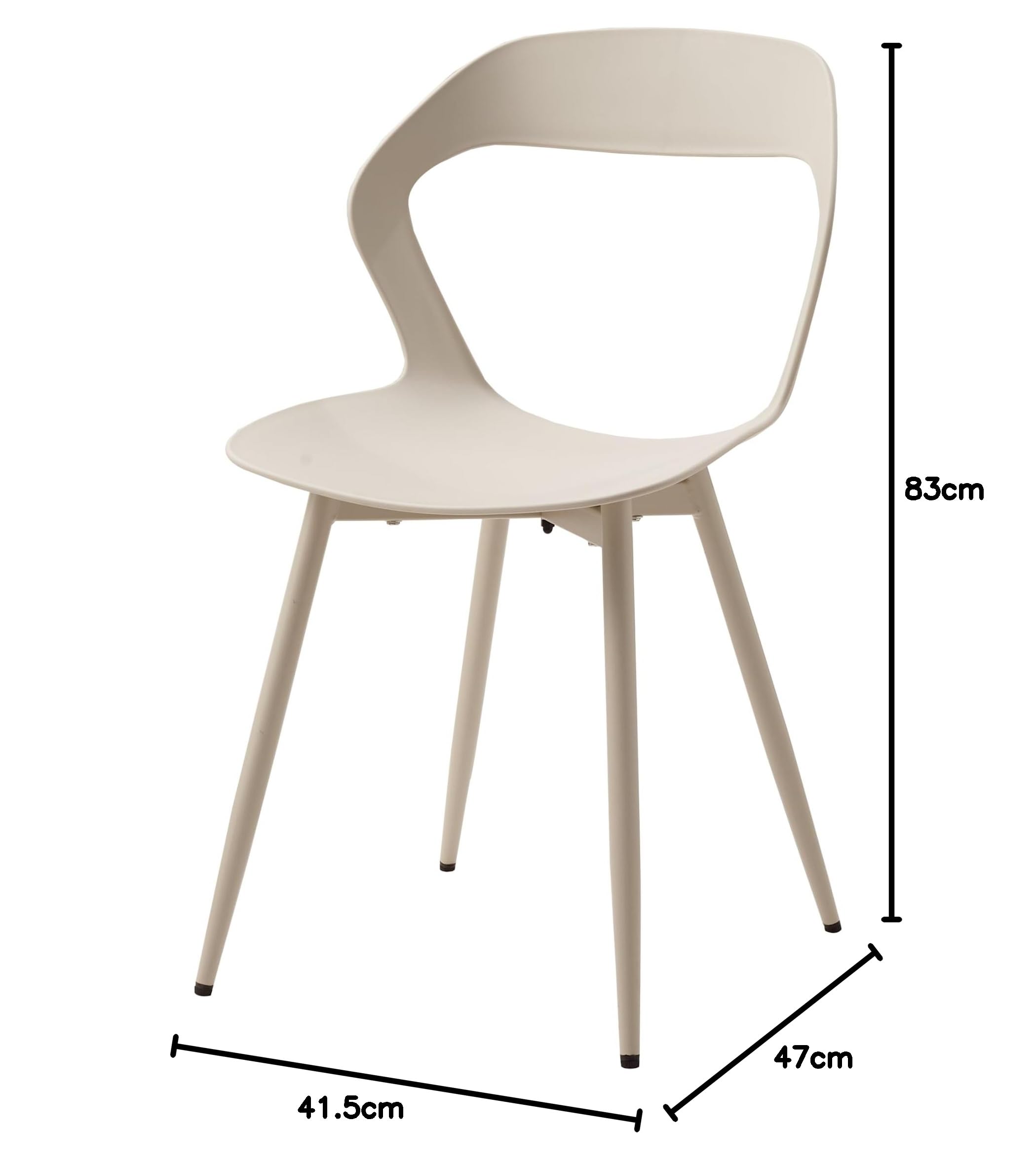 GrandCA HOME Set di 4 Sedie da Pranzo o Sedia da Ufficio con Gambe in Metallo, Sedie da Cucina per Soggiorno, Sala da Pranzo, Sala Riunioni, Beige+Beige