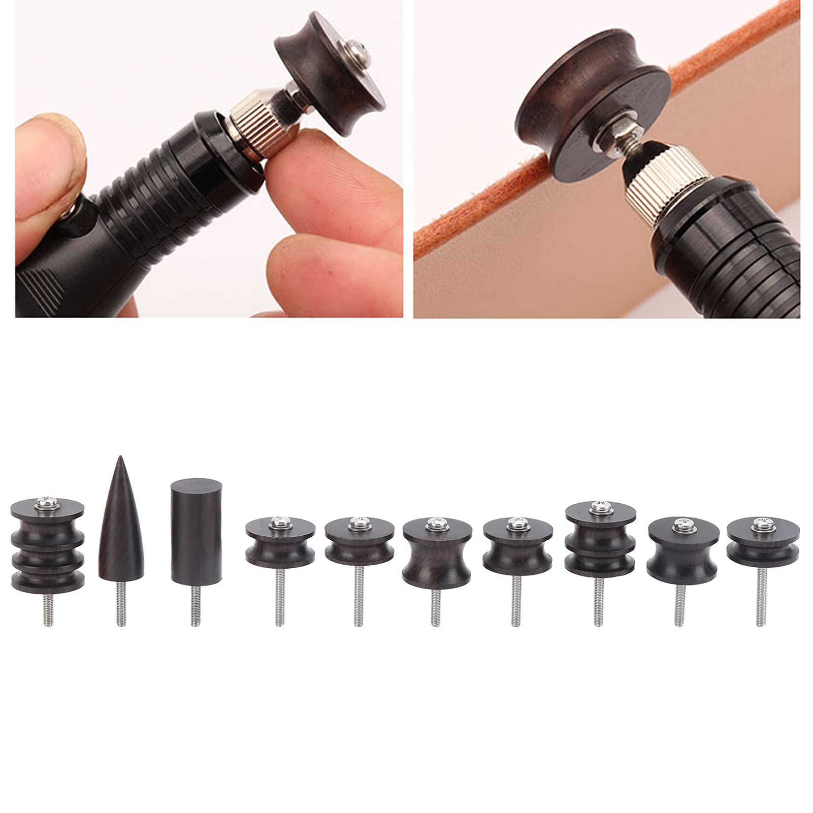 CENPEK - Utensile per brunitura in pelle con 4 scanalature per lavori in pelle brunita di vari spessori, elegante strumento in pelle lucida
