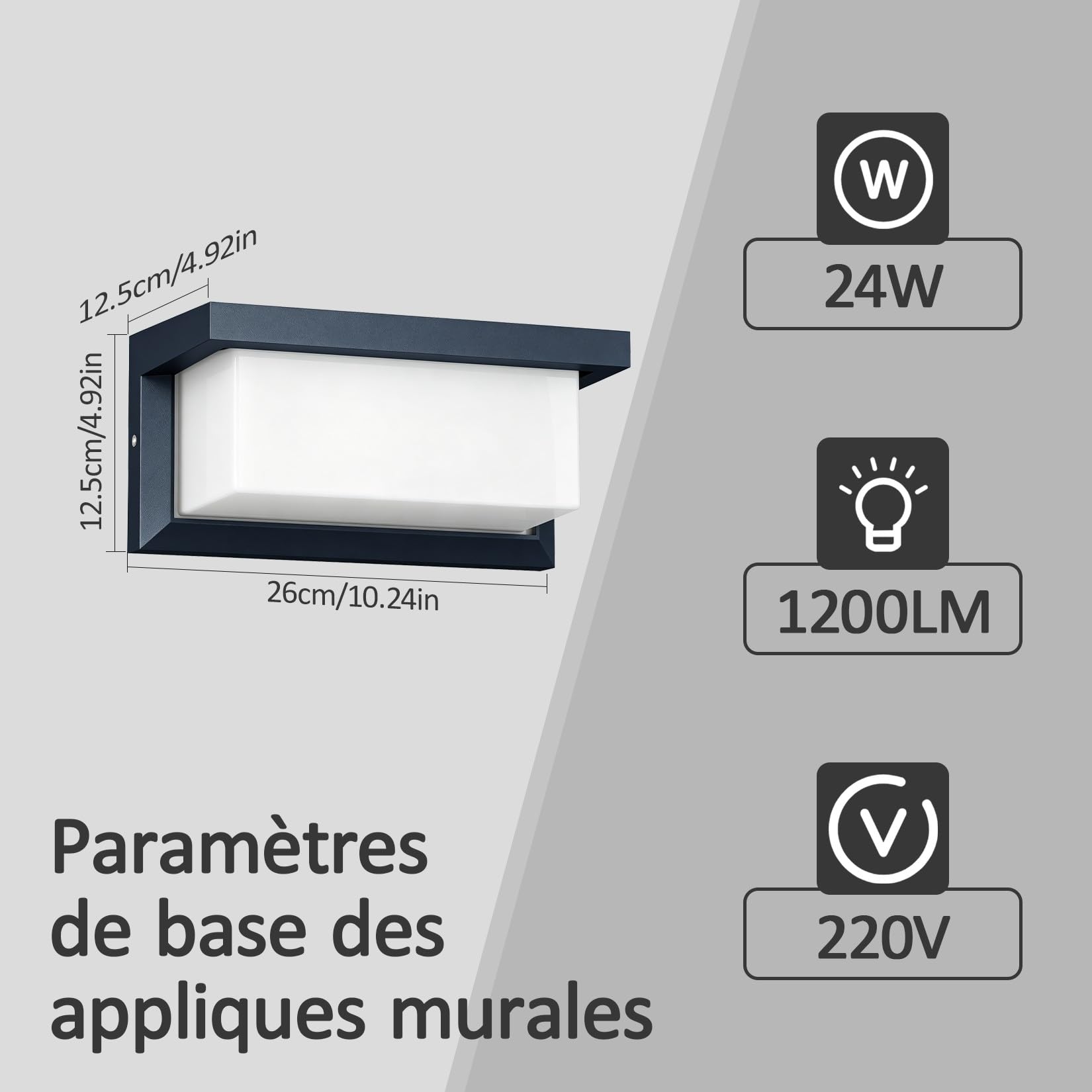 Klighten 2 Piece LED Extérieure Applique Mural, IP65 Lampe Mural Anthracite