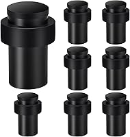 Vista 27 de KOLAKO Topes de puerta, topes de puerta de piso, (2 pulgadas) negro mate moderno resistente sólido pequeño cilíndrico parachoques de goma, acero