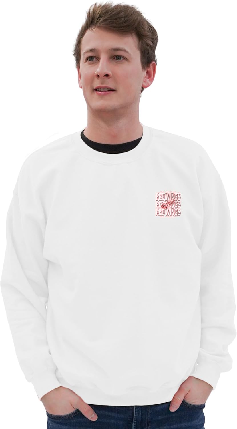 Blue 84 NHL Officially Licensed Crewneck Sweatshirt Front/Back Curl White - Image 2
