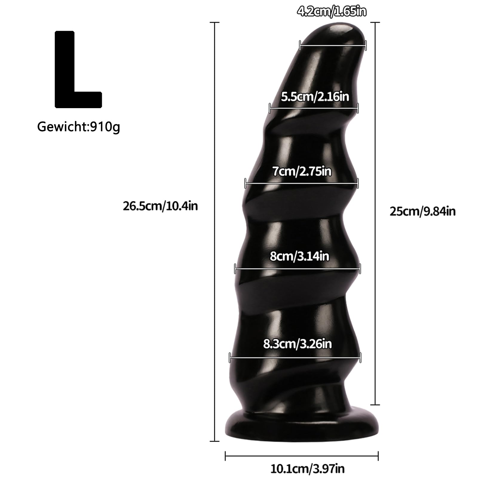 BDSMAGE Grande Dildo Anale Perle anali con Ventosa, Giocattolo Sessuale Dilatatore Anale per Donne e Uomini, Masturbatore Sex Toy Butt Plug giocattoli anali (L)
