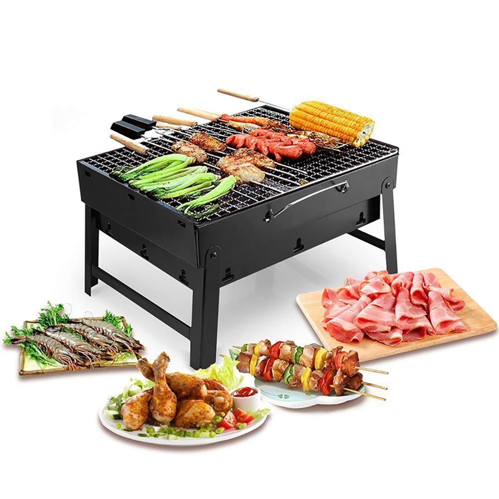 Grill na węgiel drzewny, składany przenośny lekki grill do grillowania na świeżym powietrzu Gotowanie Camping Party 38x27x20 cm