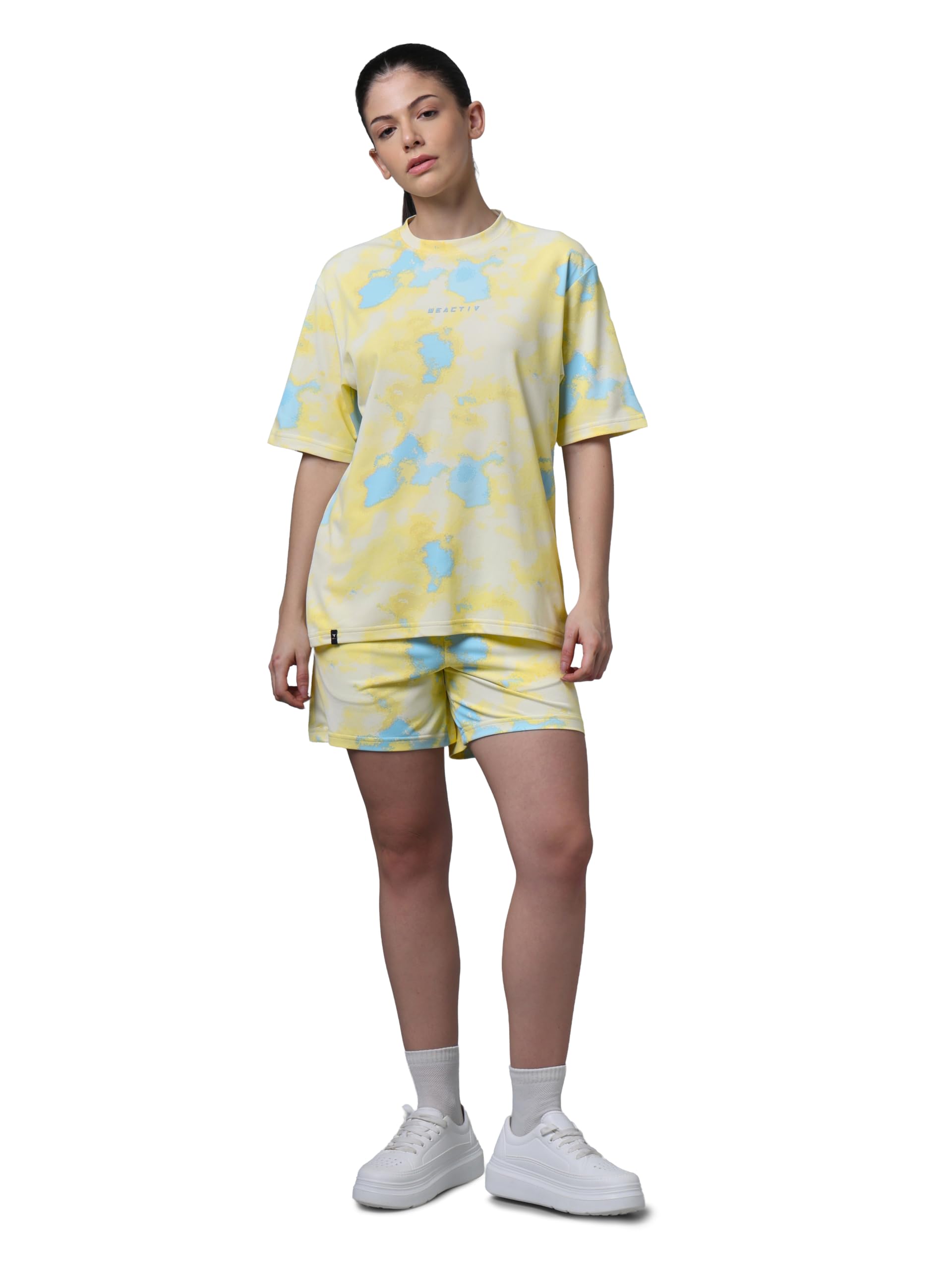 Women's TECHNODRY Regular Fit Crew Neck Activewear Coord Set Moisture Wicking Quick Dry Breathable Stretch Matching T Shirt and Shorts Athleisure Lounge Wear-image-28