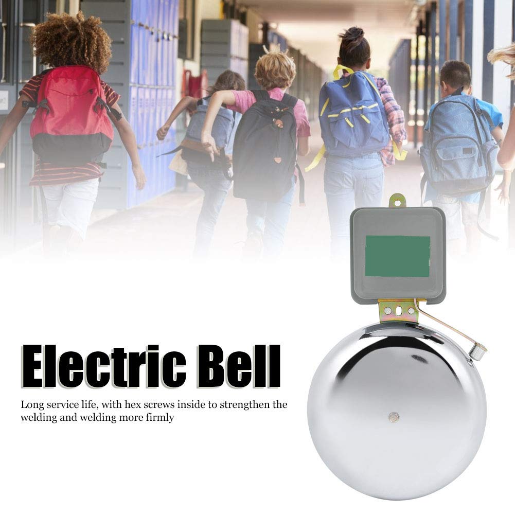 Timbre Eléctrico de Acero Inoxidable, 220V AC, 100A, 20W, Campana 150mm, Antichispas, para Escuelas y Exterior