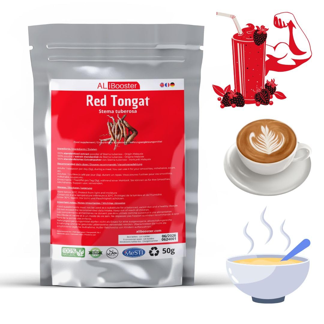 50g de Ginseng Malaisien Rouge en Poudre Pure – Stema tuberosa Idealny do zup, smoothie & deserów