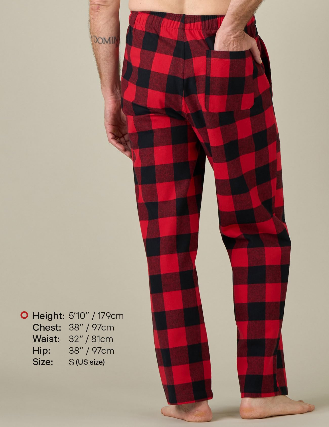 LAPASA Pantaloni Pigiama 100% Cotone Leggero Uomo con Tasche Laterali - Abbigliamento da Notte Pantaloni Tuta Lunghi Casa Relax Scozzesi Quadri Taglie Forti M38