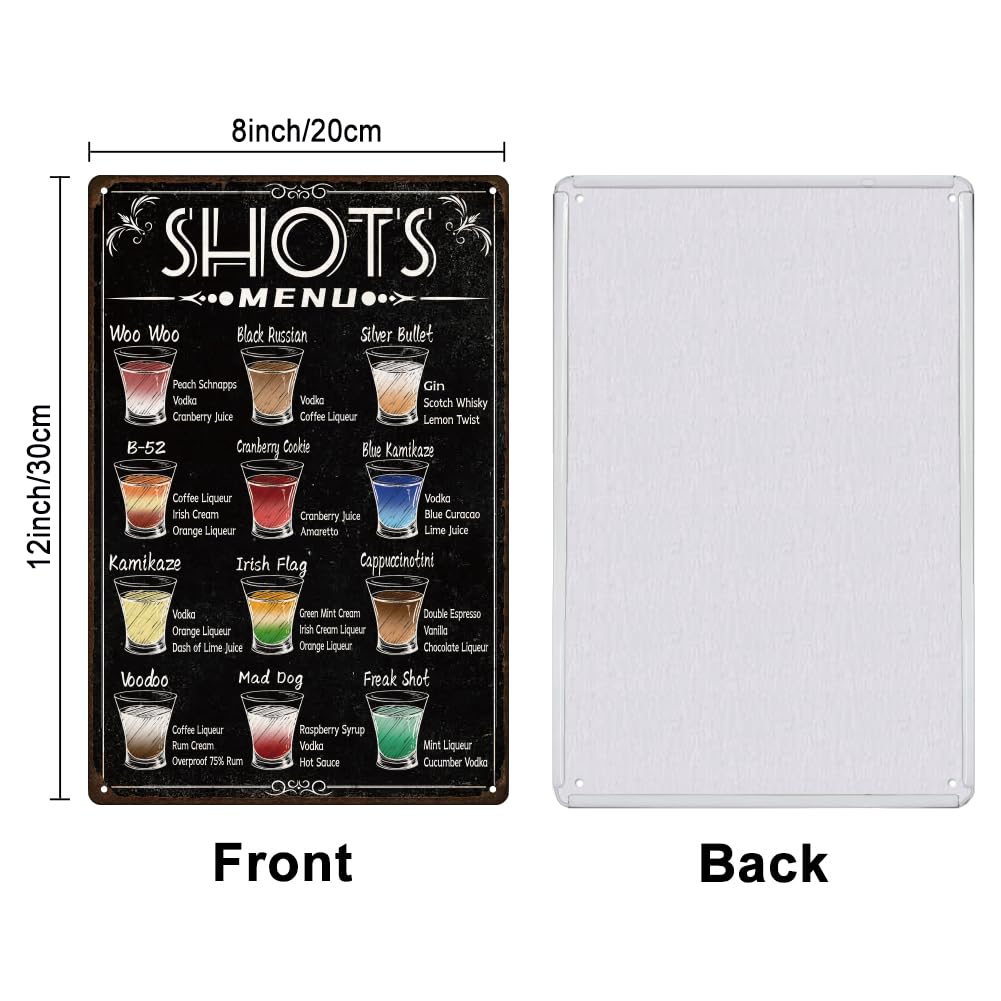 SUPERDANT Liquor Menu Tin Signs Retro Metal Poster Man Cave Decor Signs Cocktails Vodka Sign for Home Living Room Bedroom Kitchen Bars Restaurants Cafe Pubs Club Wall Art Gifts 20x30CM - Image 2