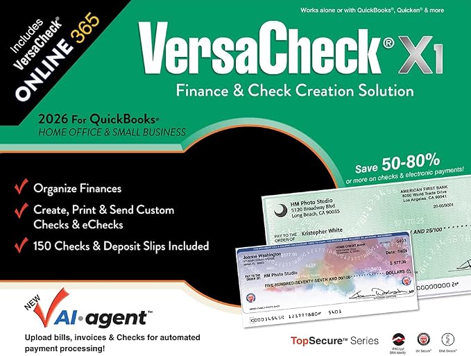 Amazon.com: VersaCheck X1 2026 for QuickBooks (Download) + VersaCheck ...