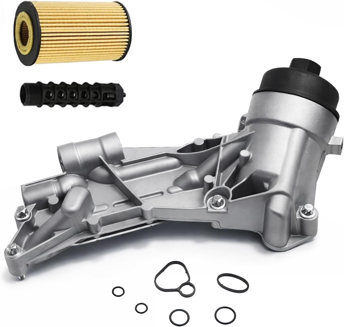 Engine Oil Cooler & Oil Filter Housing Assembly - 93186324, 55353323 - Compatible with Chevy Cruze 1.6L 1.8L Compatible with Malibu Sonic Trax Buick Cascada 1.6L 1.8L- Multi-Layer Aluminum