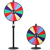 Smartxchoices 24" Spinning Prize Wheel, Casino Prize Wheels Height Adjustable Dual Use Tabletop or Floor Stand, 14 Slots Wheel Spinner Game with Dry Eraser & Marker, Trade Show Carnival Fortune