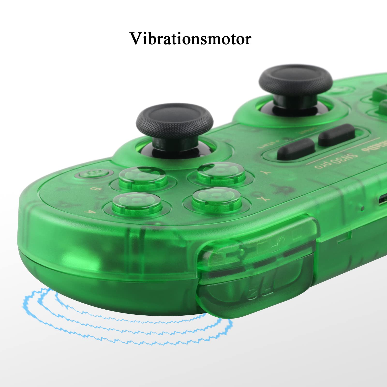 8Bitdo SN30 PRO Bluetooth Controller Kompatibel mit Switch PC, Update zum Hall-Effekt-Joystick Kabelloses Gamepad für PC, Windows, Android, macOS, Steam, Raspberry Pi (Grüne Ausgabe)