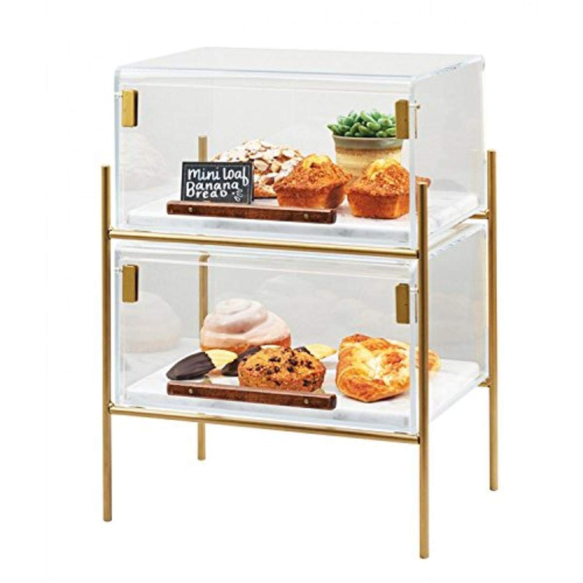 Cal-Mil 3706-1511-49 Mid-Century Pastry Case, 18" Height, 16.25" Width, 11.25" Length, Chrome