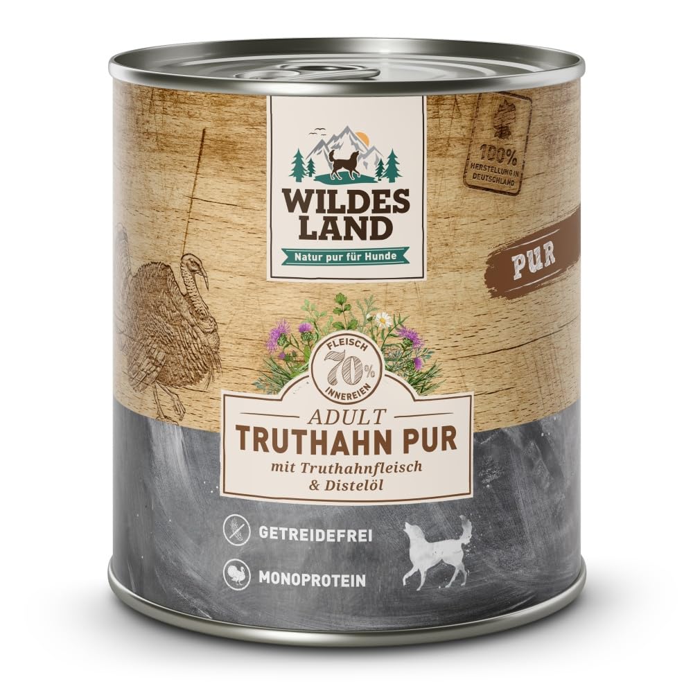 Wildes Land Comida Humeda de Perro Sabor Pavo 6x800 Gr