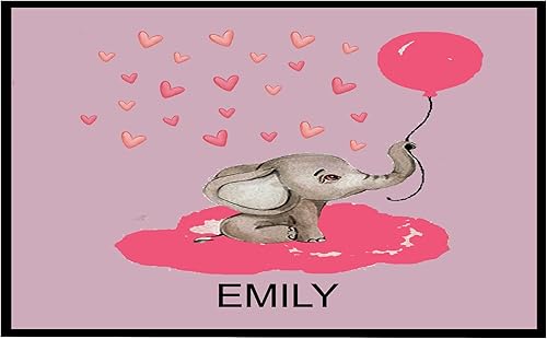 Alfombra de elefante personalizada, bonita alfombra de dormitorio, baño, cuarto de bebé, suelo, entrada, decoración de dormitorio, bonita y hermosa