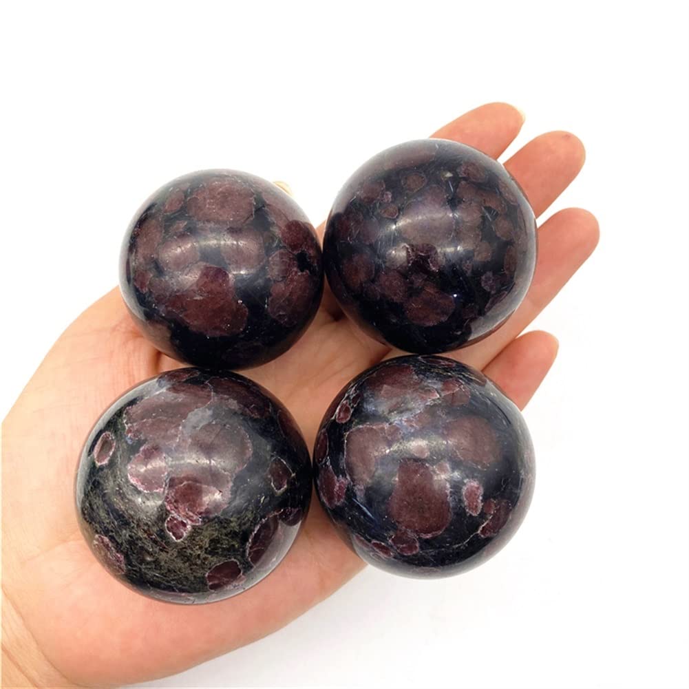 Kolekcje domowe 1 opakowanie naturalny granat i meteoryt gwiazda musująca kula kryształowa kula piękny naturalny kamień kryształowy (rozmiar: 40-50 mm)