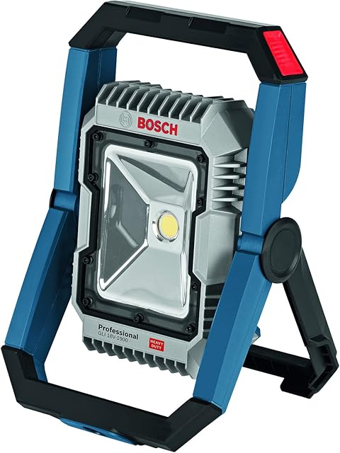 Bosch Professional system 18V: akumulatorowa lampa budowlana GLI 18V-1 900 (strumień świetlny 1 900 lm, maksymalny czas pracy 18V 100 min/Ah)