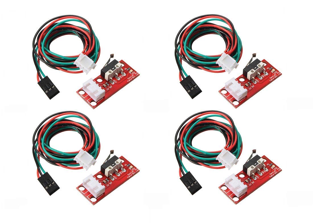 REES52 Mechanical Endstop Switch Ramps 1.4 Module Limit Switch for RepRap Mendel 3D Printer with 3pin 70cm cable- End Stop Limit Switch- End Stop Button For 3d Printer- Pack of 4