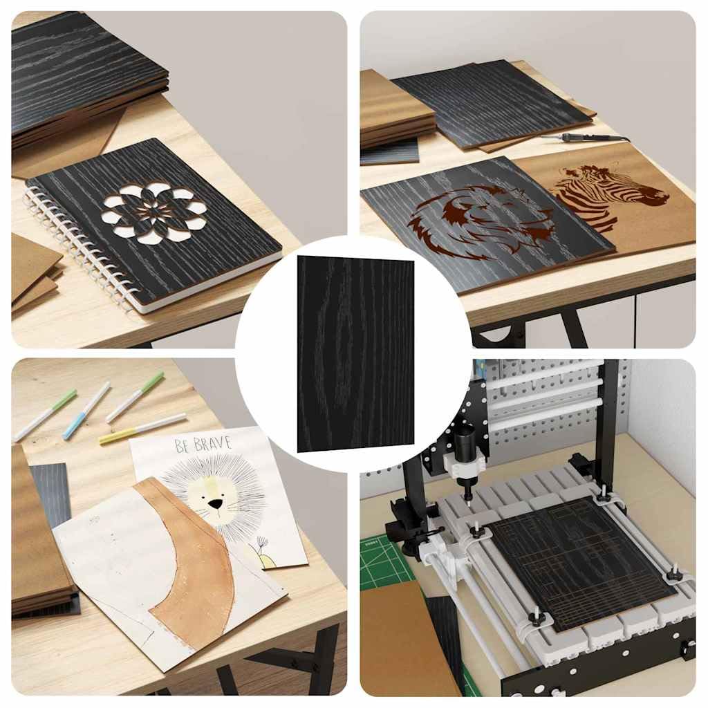Pannelli Decorativi 150 PCS Rovere Nero 21 x 30 x 0,27 cm,Materiali per Hobby e Artigianato,Forme e basi per attività Creative,Forme e Legno per attività Creative,21.12 kg -885564