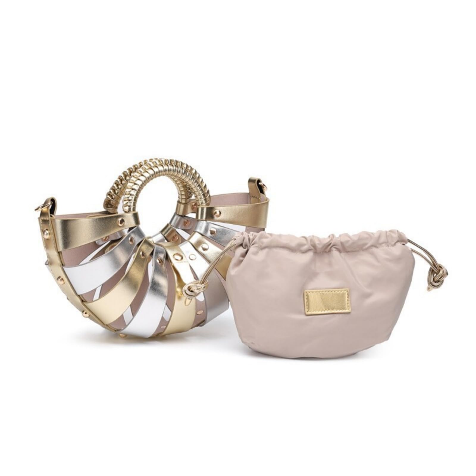 Borsa Donna A Conchiglia Cavo delle Donne, Rivetti Pu, Mano Crossbody per Occasioni Serali di Festa Banchetto Nozze