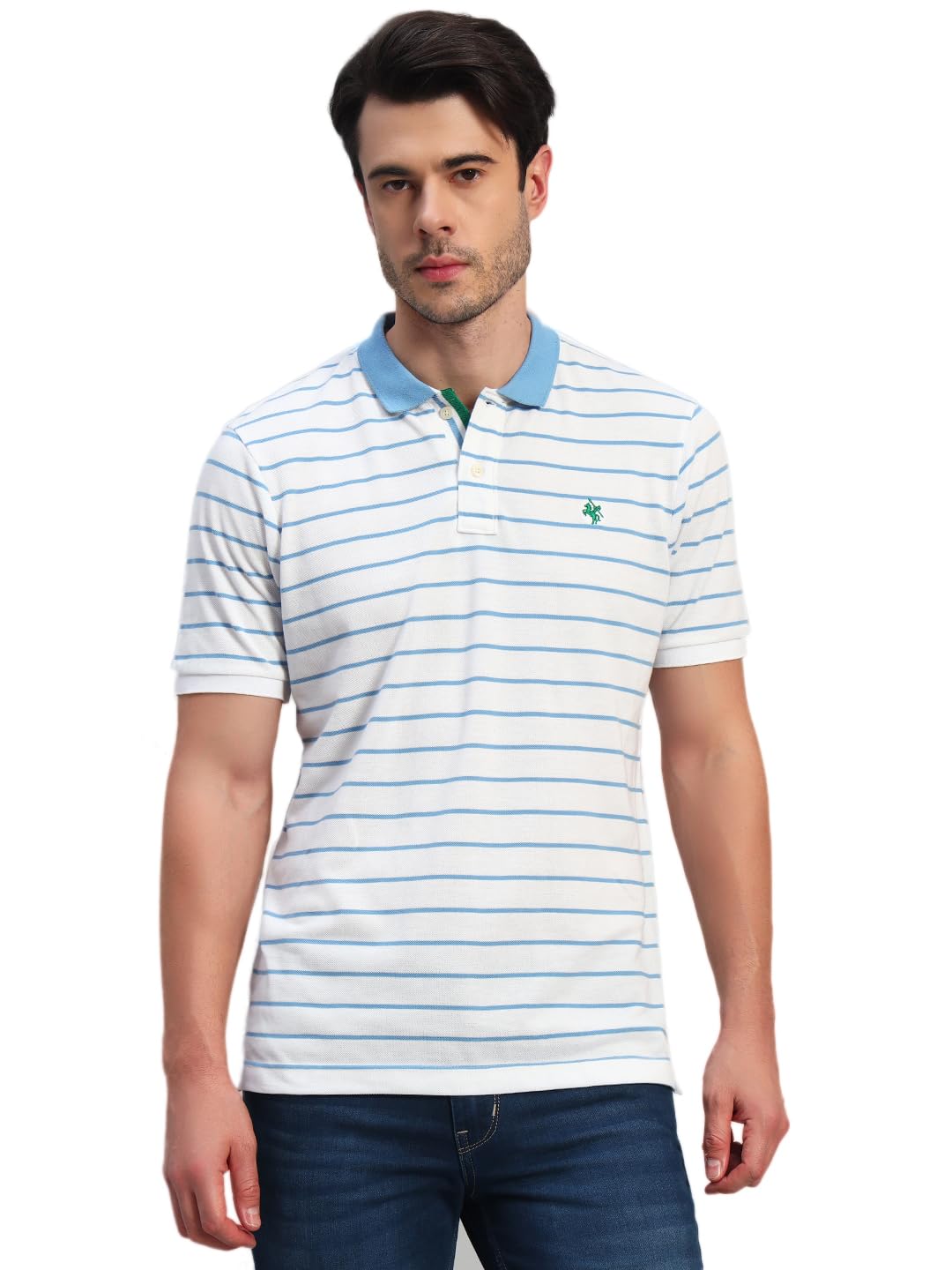 cantabil Men's Striped Polo Neck Half Sleeves Casual T-Shirt (P_MTSH00895)-picture-41