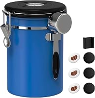 Vista 22 de ShanSon Recipiente hermético para café de acero inoxidable, recipiente de almacenamiento de granos de café con cuchara, recipiente de café