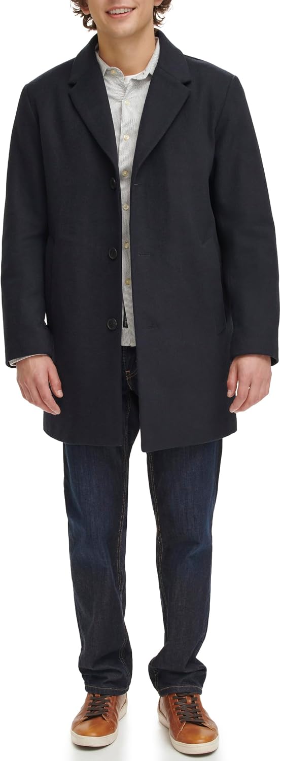 DOCKERS Men's Henry Wool Blend Top Coat (Regular and Big & Tall Sizes)