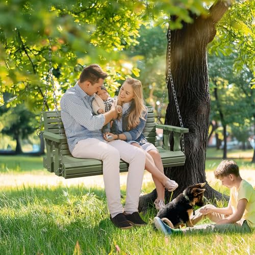 Image of VINGLI 2026 Upgraded 4 FT Wooden Porch Swing, 880 LBS Heavy Duty, Green