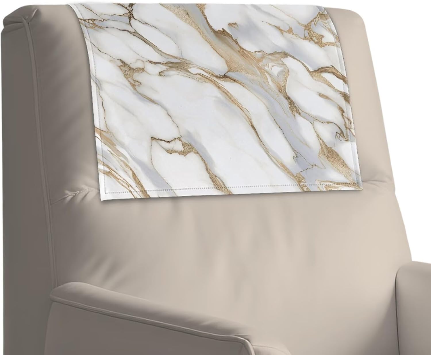 Doojoayie Flower Print Recliner Headrest Protector-Faux Leather Headrest Covers for Recliners, Couch Sofa Cover with Hook & Loop Design, Head Rest Slipcovers Set of 3