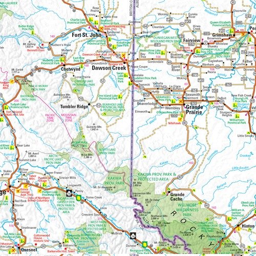Alberta & British Columbia Wall Map - 19.75" x 21.75" Matte Plastic, full color - Image 2