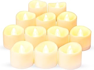 Zuvo LED Tea Lights Candles (24 Pack) – Warm White Flickering Flameles...