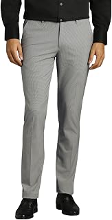 Louis Philippe Men's Slim Fit Mid Rise Premium Fabric Checks Formal Trouser Price In India