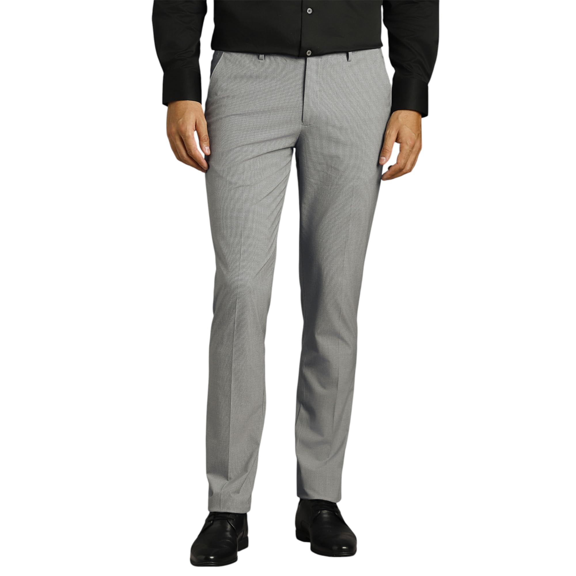 Men's Slim Fit Mid Rise Premium Fabric Checks Formal Trouser